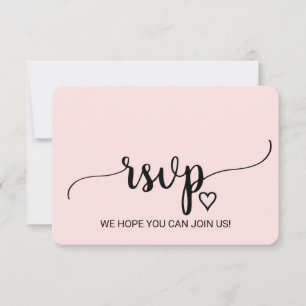 Rose Pâle Calligraphie Simple Réponse Mariage Site