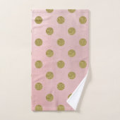 Rose Pâle Doré Pailleté Glamour Points Cute (Serviette à main)