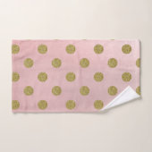 Rose Pâle Doré Pailleté Glamour Points Cute (Serviette à main)
