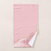 Rose Pâle Élégant Agate Pailleté Or (Serviette à main)
