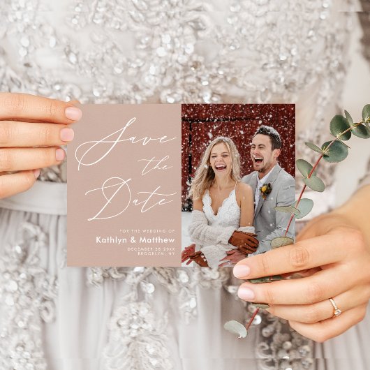 Rose Pâle Élégant Faire-Part de Mariage Écriture S