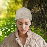 rose pâle et doux personnalisé<br><div class="desc">Polices de script élégantes - rose pâle et rose pâle casquette brodé personnalisé. Facile à personnaliser maintenant avec son monogramme et son nom. Du magasin de lumirala</div>