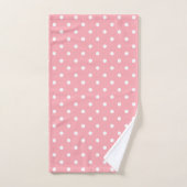 Rose Pâle et Points Blancs (Serviette à main)