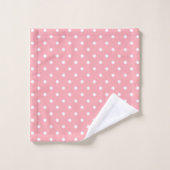 Rose Pâle et Points Blancs (Gant de toilette)