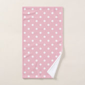 Rose Pâle et Points Blancs (Serviette à main)
