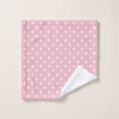 Rose Pâle et Points Blancs (Gant de toilette)