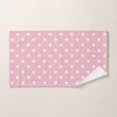 Rose Pâle et Points Blancs (Serviette à main)