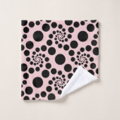 Rose Pâle et Points noirs Féminins (Gant de toilette)