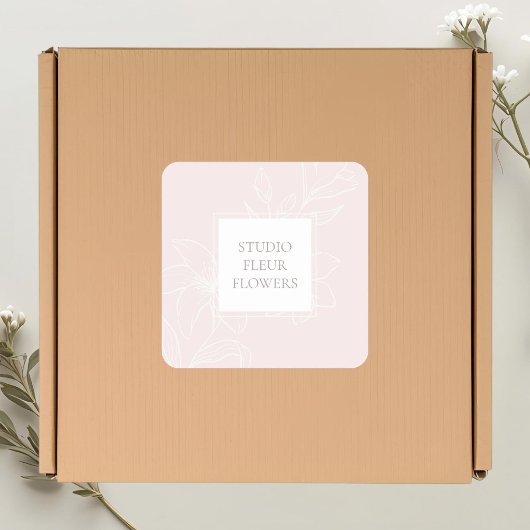 Rose pâle | Étiquette floral chic