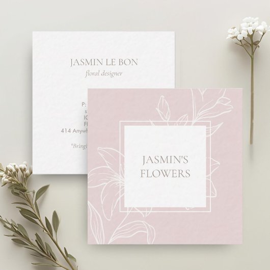 Rose pâle | Étiquette floral chic
