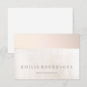 Rose Pâle Marbré Élégant Merci (Devant / Derrière)