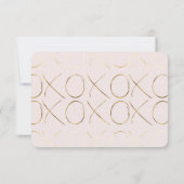 Rose Pâle Or XOXO Amour Mariage RSVP (Dos)