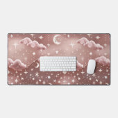 Rose Pâle Phases Lunaires Célestes (Clavier et souris)