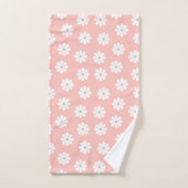Rose Pâle Rétro Fleur de Marguerite Blanche (Serviette à main)