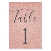 Rose pâle - Rose Gold Sparkle Numéro de table (Dos)
