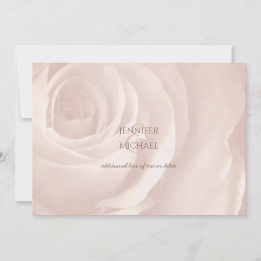 rose pâle simple élégance mariage invitation (Dos)
