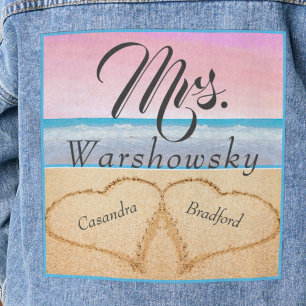 Rose Pâle Violet Mariage sur la Plage 2 Cœurs dans