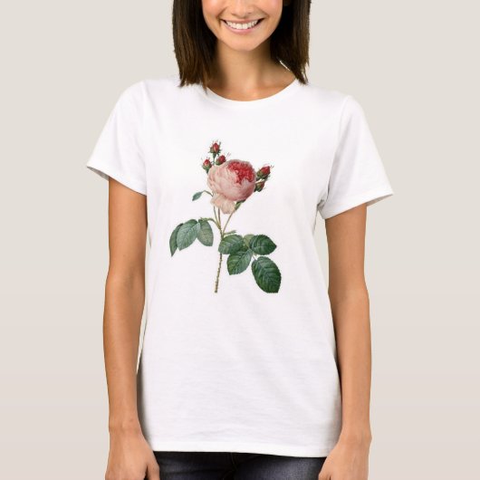 Rose parisien, assez vintage, T-shirt fleuri (Devant)