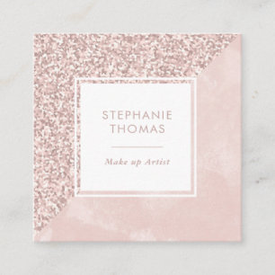 Rose parties scintillant carte de visite rose car