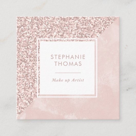 Rose parties scintillant carte de visite rose  car (Devant)