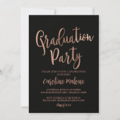 Rose Parties scintillant d'or Invitation de gradua (Devant)