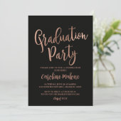 Rose Parties scintillant d'or Invitation de gradua (Debout devant)