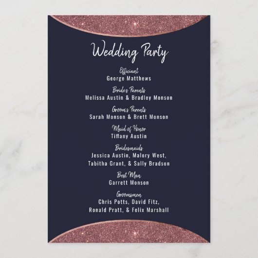 Rose Parties scintillant d'or Marine Programmes de (Dos)