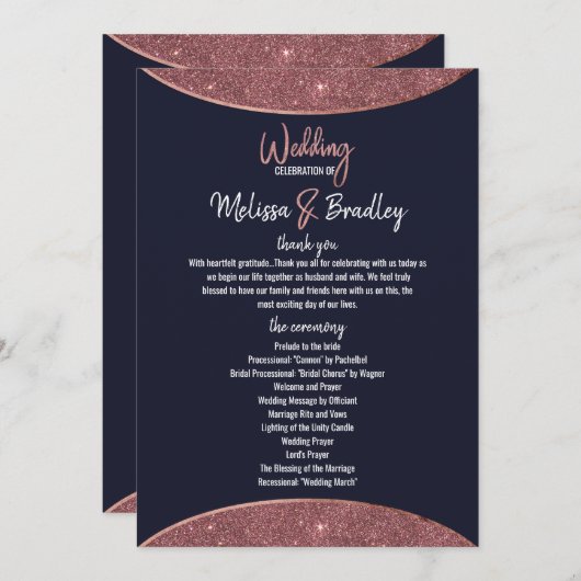 Rose Parties scintillant d'or Marine Programmes de (Devant / Derrière)