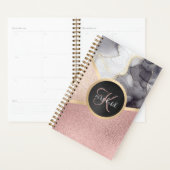 Rose Parties scintillant en marbre or Monogramme P (Devant avec enveloppe)