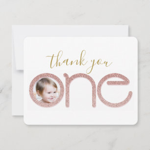 Rose Parties scintillant or 1er Carte de remerciem