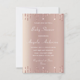 Rose Parties scintillant or Baby shower Invitation