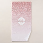 Rose Parties scintillant or Blush rose Ombre Monog (Serviette de bain)