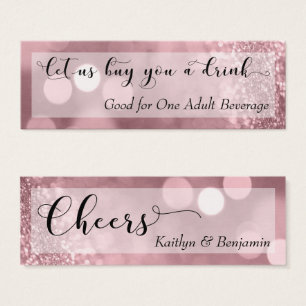 Rose Parties scintillant or Bokeh Script Mini Bois