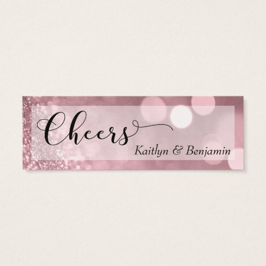 Rose Parties scintillant or Bokeh Script Mini Bois (Dos)