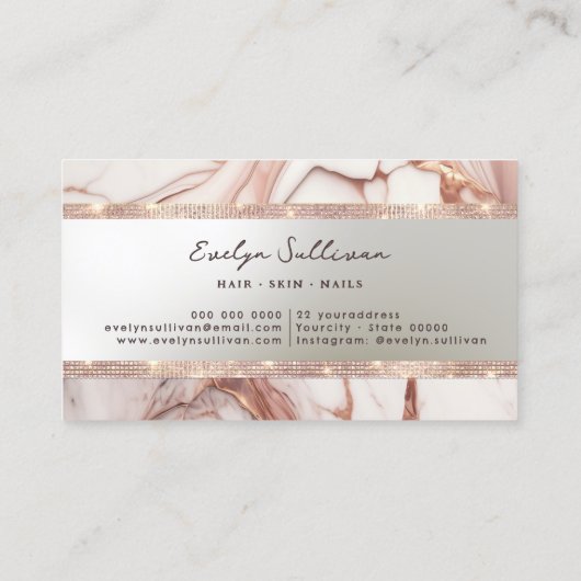 rose parties scintillant or  carte de visite (Dos)