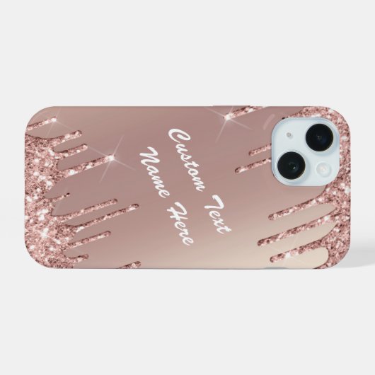 Rose Parties scintillant or coque iphone texte per (Verso Horizontal)