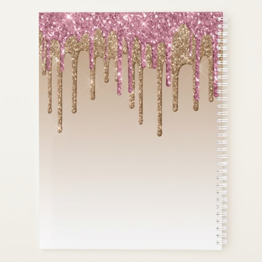 Rose Parties scintillant or Drips Ombre Monogram 2 (Dos)