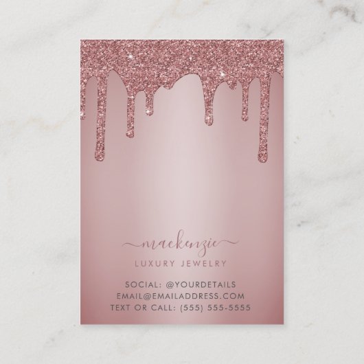 Rose Parties scintillant or  Drives Bijoux carte d (Dos)