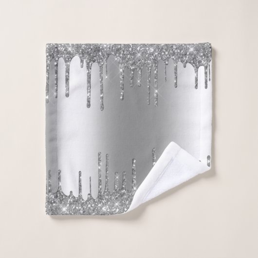Rose Parties scintillant or  Drives Métal Foil Loo (Gant de toilette)