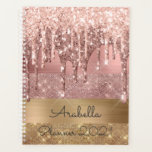 Rose Parties scintillant or goutte d'or rayures d'<br><div class="desc">Parties scintillant dorée rose moderne, luxe goutte sur or et or rose couleur rayures parties scintillant planner personnalisé monogrammed. Ce design présente des rayures de parties scintillant étincelantes et du métal brossé en or, ainsi que des parties scintillant de couleur or rose rose rousse avec nom ou monogramme modèle de...</div>