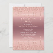 Rose Parties scintillant or Graduation Invitation (Devant)