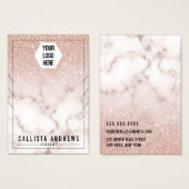 Rose Parties scintillant or Marbre Colliers Affich (Devant & derrière)