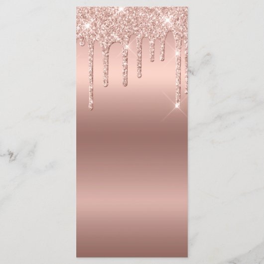 Rose Parties scintillant or Metallic 4x9" menu Mar (Dos)