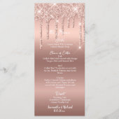Rose Parties scintillant or Metallic 4x9" menu Mar (Devant)