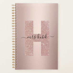 Rose Parties scintillant or Monogramme enseignant