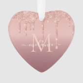 Rose Parties scintillant or ornement de Noël perso (devant)