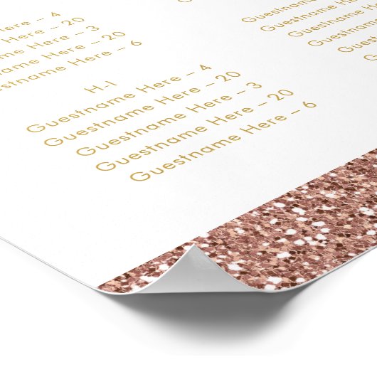 Rose Parties scintillant or Petit tableau de siège (Coin)