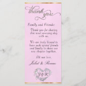 Rose pastel/Argent - Menu Cœurs & Merci (Dos)