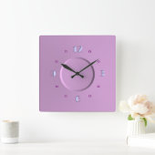 Rose pastel avec chiffres bleus> Horloges filles (Maison)