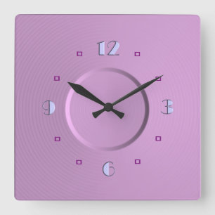Rose pastel avec chiffres bleus> Horloges filles